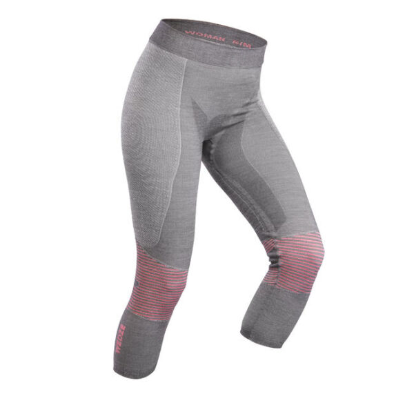Women's Ski Base Layer Bottom - grey/pink