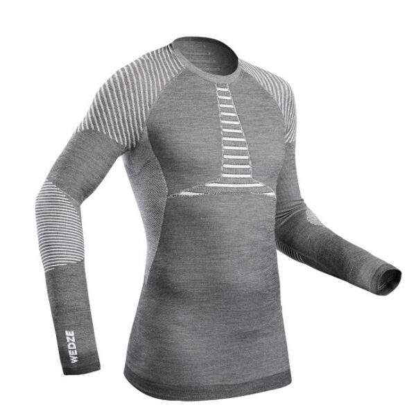 Men's Ski Base Layer Top Wool BL - Grey